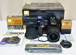 美品 Nikon ニコン D5600 デジタル一眼レフカメラ センサーDXサイズ(APSーC)2,400万画素 NIKKORレンズ AF-P DX 18-55mm F3.5-5.6G VR