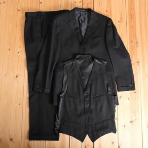 ◆BURBERRY BLACK LABEL◆バーバリーブラックレーベル◆メンズ　男性用　スーツ　３P　総裏　シングル　[94-82-170 38L] br07016961