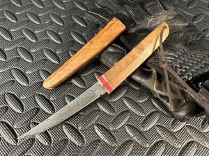 高品質 和風ナイフ 鋼刃　短刀 高級木 和式ナイフ 日本刀型 全長約19.7ｃｍ 約44.5ｇキャンプ　アウトドア 野外　登山　