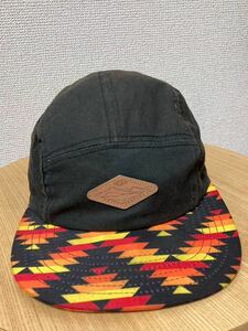 USA古着 キャップ 2トーンキャップ ネイティブ柄　帽子 黒 ESC CAP