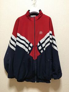  Europe old clothes umbro Umbro nylon jacket jersey jersey navy blue × red 