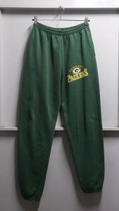 90’s Lee SPORT “NFL GREEN BAY PACKERS” プリント スウェット パンツ グリーン XL 両側ポケット付き ウエストゴム