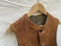 抜群の雰囲気 British Army Jerkin Leather Vest ヴィンテージ レザー ジャーキンベスト 英国軍 VINTAGE 40s50s60s_画像2