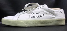 Saint Laurent サンローラン ロゴキャンバス ダメージ加工 スニーカー 靴 スペイン製 靴_画像2
