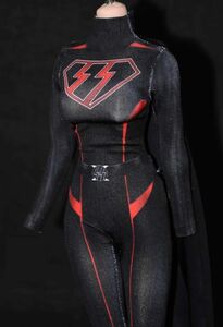 DC ダーク スーパーガール 風 1/6 M サイズ シームレス フィギュア 女性 用 ボディスーツ 全身タイツ tbleague