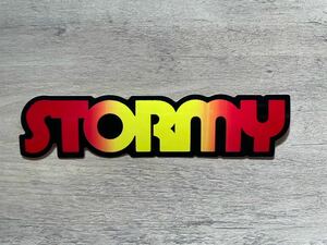 ⑤【STORMY ストーミー】ステッカー グラデーションシール 15.8cm　赤×黄　スケートボード スケボー