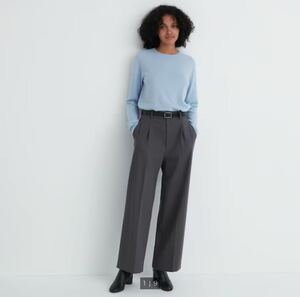 UNIQLO ユニクロ タックワイドパンツ（丈標準69～71cm） 06 GRAY Mサイズ