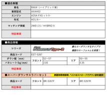 [エスペリア]AXAH52 RAV4_2WD 2.5 / HYBRID X(H31/4～)用スーパーダウンサス Type-2＆バンプラバー[車検対応]_画像2