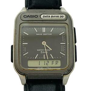 【稼働品】CASIO カシオ DATA BANK 30 データバンク30 FKT-101 メンズ 腕時計 アナログ デジタル シルバー 新品電池交換済み