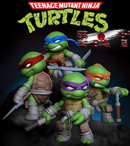 Ninja Turtles ちび4人セット◆ガレージキット◆ レジン キット ◆樹脂 未塗装 未組立◆約8cm