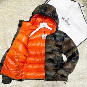 激レア★未使用級!!希少 XL! MONCLER モンクレール ダウンジャケット BLIER GIUBBOTTO 迷彩 カモフラ メンズ カーキ ブルゾン アウター