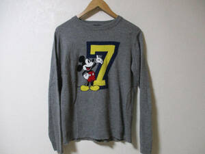 X-girl × Disney Disney long sleeve sweater Mickey gray size 2 (3F.ke