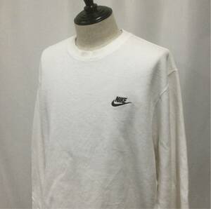 【N571】★NIKE★ ナイキ プルオーバー スウェット XLサイズ ホワイト 刺繍ロゴ ストリート 古着 アメリカ古着 古着卸