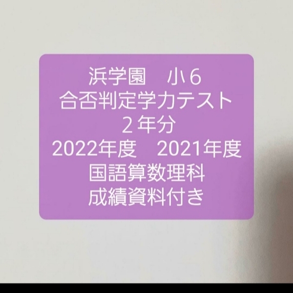 浜学園 小6 2022年度 2021年度 2年分 成績資料付き 合否判定学力テスト