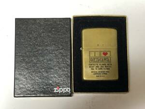 未使用 ZIPPO ジッポー　アイ・ラブ・オキナワ ソリッドブラス ダブルイヤー 1932 1983年製 I LOVE OKINAWA SOLID BRASS W年号 USA