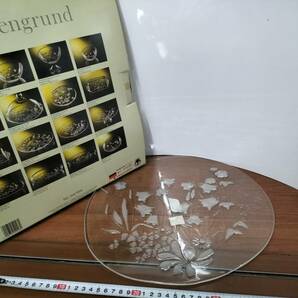 コレクション 昭和 レトロ アンティーク ガラスプレート ドイツ製 工芸ガラス 花柄 の画像3