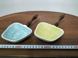 コレクション　昭和　レトロ　アンティーク　小皿　フライパン型　一品料理　陶器　2個　まとめて