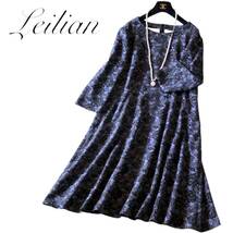 B16◆極美品 レリアン Leilian プラスハウス 大きいサイズ 15+ XL-2XL 3L前後 ゆったり フレア ワンピース 伸縮 ストレッチ ストレスフリー_画像1