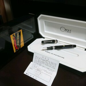 OMAS オマス 万年筆 アルテイタリアーナコレクション パラゴン ブラック×シルバー 750 18k ペン先 管B1