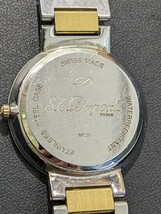 【稼働品・電池交換済み】S.T.Dupont デュポン 197.11 クォーツ デイト ラウンド 純正ベルト メンズ 紳士 腕時計 時計 アンティーク 希少_画像8