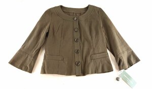 ジェラールダレル GERARD DAREL 東京スタイル カーキ系トップス ジャケット 七分袖 フルボタン 11号 タグ付未使用品 LT-2