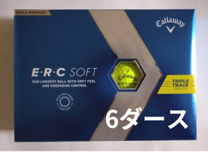 送料無料 新品 6ダース 72球 ゴルフボール キャロウェイ トリプルトラック 2023年モデル ERCソフト イエロー 日本正規品