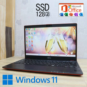 ★美品 M.2 SSD128GB★FMVC07005 Webカメラ Celeron 3865U Win11 MS Office 中古品 ノートPC★P63414