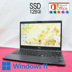 ★美品 M.2 SSD128GB★FMVC07003 Webカメラ Celeron 3865U Win11 MS Office 中古品 ノートPC★P63481