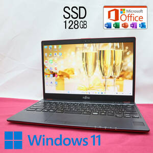 ★中古PC M.2 SSD128GB★FMVC07005 Webカメラ Celeron 3865U Win11 MS Office 中古品 ノートPC★P63453