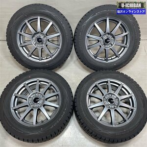 オデッセイ ヴェゼル 等 CF01 6.5-16+53 5H114.3 ダンロップ WM01 215/60R16 16インチ スタッドレス 4本セット 009k