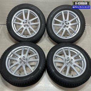 SJ フォレスター スバルXV 等 エコフォルム 7.5-18+53 5H100 ブリヂストン DM-V3 225/55R18 18インチ スタッドレス 4本セット 009k