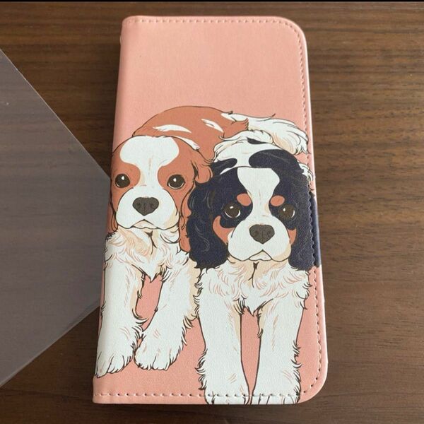 《訳あり》 iPhone14 ケース iPhoneケース キャバリア 手帳型 スマホケース プリントケース 犬 かわいい ドッグ