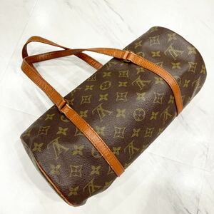 LOUIS VUITTON ルイヴィトン ハンド ミニ ボストン バッグ 旧型 パピヨン 30 モノグラム 筒形 円形 茶 ブラウン レザー ヴィンテージ 