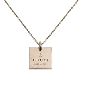 グッチ スクエアプレート シルバー925 ネックレス アクセサリー 0198 GUCCI メンズ