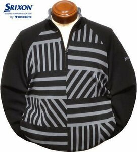 【ブラック LLサイズ】 スリクソンbyデサント セーター メンズ RGMWJL02 松山英樹プロ共同開発 手洗い可 蓄熱保温 ハーフジップセーター