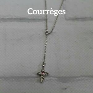 [ anonymity delivery ] Courreges necklace silver 10 character . simple 