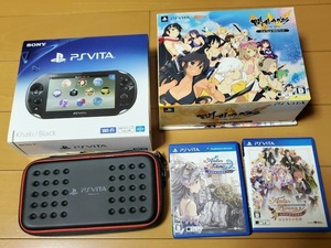 PS VITA PlayStation Vita PSV WiFiモデル PCH2000ZA16 Khaki/Black 本体（動作確認 初期化済み） 16GB SDカード ソフト3タイトル セット