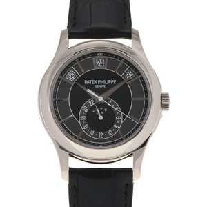 PATEK PHILIPPE パテックフィリップ アニュアルカレンダー 5205G-010 メンズ WG/革 腕時計 自動巻き 黒文字盤 Aランク 中古 銀蔵