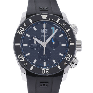 Edox Edox Class One Chrono Offshore 1 10020-3-NBU мужской SS/Rubber Watch Quartz Black Dial A Rank Используется Ginzo