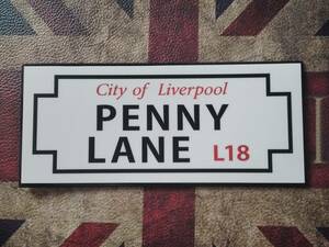 イギリス ロンドン☆UK★PENNY LANE(ビートルズ ゆかりの地)ストリート道路★標識★プレート