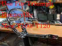 Triumph トライアンフ ボンネビル 新型T100 / T120 リアキャリア グラブバー セパレート クロムメッキ（黒:パウダーコート 同時掲載中）_画像6