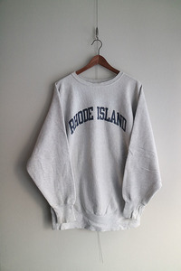 90's Champion REVERSE WEAVE "RHODE ISLAND" チャンピオン/リバースウィーブ/クルーネック/グレー/USA製/刺繍タグ/XXL