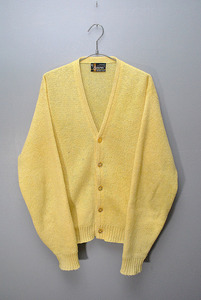 60's VINTAGE MOHAIR CARDIGAN "ARENA" ヴィンテージ/モヘアカーディガン/レモンイエロー/XL