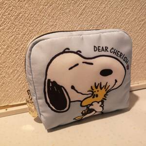 未使用品 Afternoon Tea LIVING アフタヌーンティーリビング SNOOPY スヌーピー ティッシュポーチ スクエア型 ブルー 送料120円