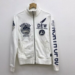 AVIREX DEW STAND ZIP SWEAT アヴィレックス DEW 刺繍 プリント スタンド ジップ スウェットジャケット M ミリタリートレーナー アルファ