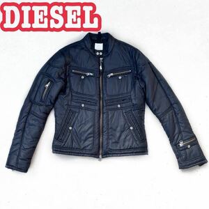 【DIESEL】　ライダースダウンジャケット　XL ネイビー　