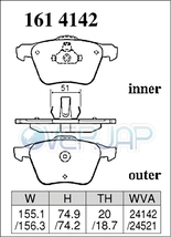 Z1614142 / 1654496 DIXCEL Zタイプ ブレーキパッド 1台分セット VOLVO(ボルボ) V70(III) BB6304TW 2007/11～ T-6 AWD_画像2