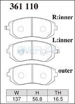 Z361110 DIXCEL Zタイプ ブレーキパッド フロント用 スバル インプレッサ WRX GDA 2000/8～2002/10 2000 NB(A/B型)_画像2