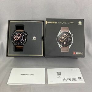 HUAWEI JPT-B19 WATCH GT3 46mm スマートウォッチ ファーウェイ ブラウン メンズ 中古【yo18】