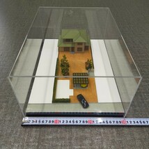 す1026 建築模型 家 ミニチュア ジオラマ 鉄道模型 住宅模型 建物模型 一戸建て 車 庭_画像2